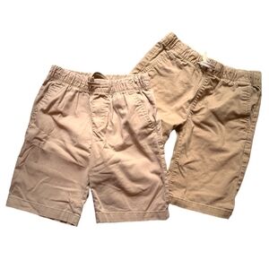 2 Khaki Shorts, Old Navy, Uniform Chino Cotton, Wonder Nation, L 10/12, Beige